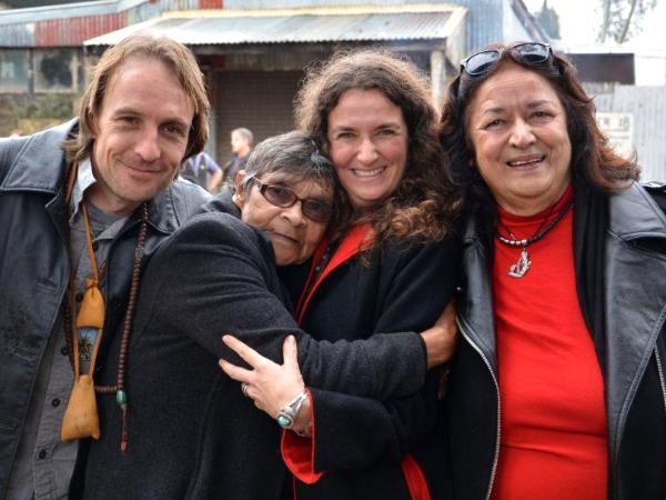 At Moolana Yakama with Liam Kelly, Aunty Rochelle Patten and Aunty Mine Mace - photo Clare McCellanad